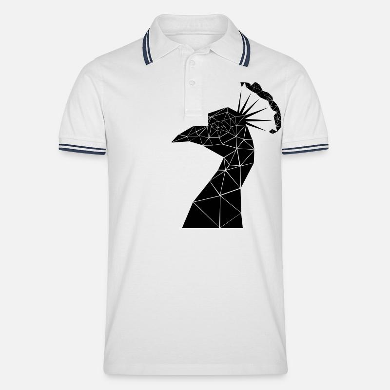 peacock - Männer Tipped Poloshirt - Weiß/Navy