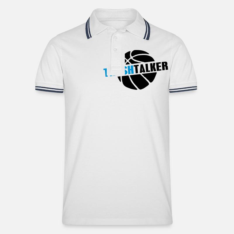 Basketball Trash Talker - Männer Tipped Poloshirt - Weiß/Navy
