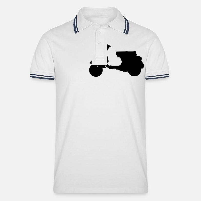 Großer Roller by designflash.de - Männer Tipped Poloshirt - Weiß/Navy