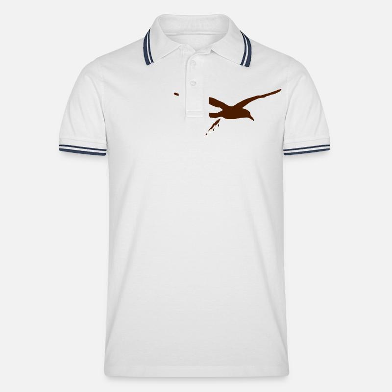 moewenschiss - Männer Tipped Poloshirt - Weiß/Navy