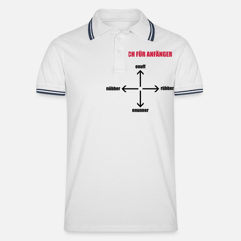 Hessischer Sprachkurs - Männer Tipped Poloshirt - Weiß/Navy