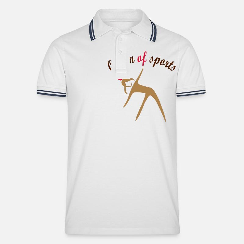 Fitness - Männer Tipped Poloshirt - Weiß/Navy