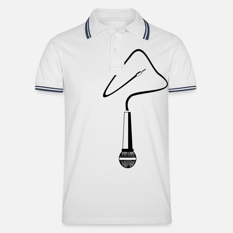 Mikro - Männer Tipped Poloshirt - Weiß/Navy