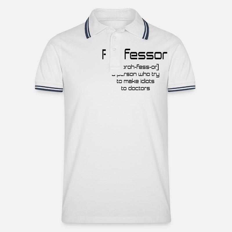 professor - Männer Tipped Poloshirt - Weiß/Navy