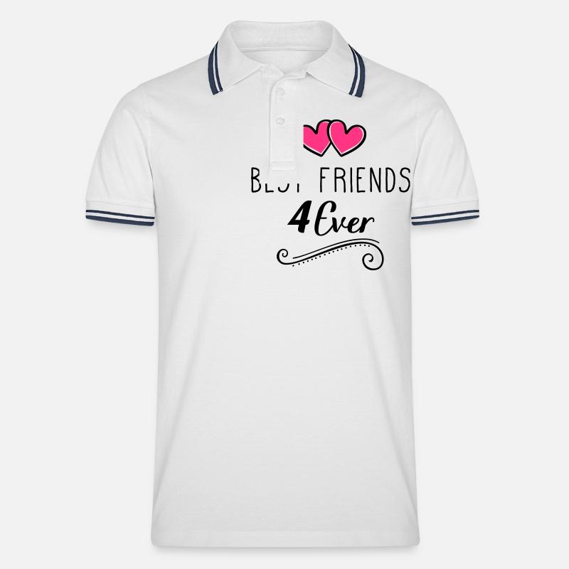 best friends 4 ever design - Männer Tipped Poloshirt - Weiß/Navy