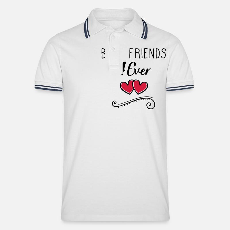 best friends 4 ever - Männer Tipped Poloshirt - Weiß/Navy