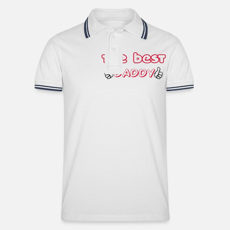 DER BESTE PAPA - Männer Tipped Poloshirt - Weiß/Navy