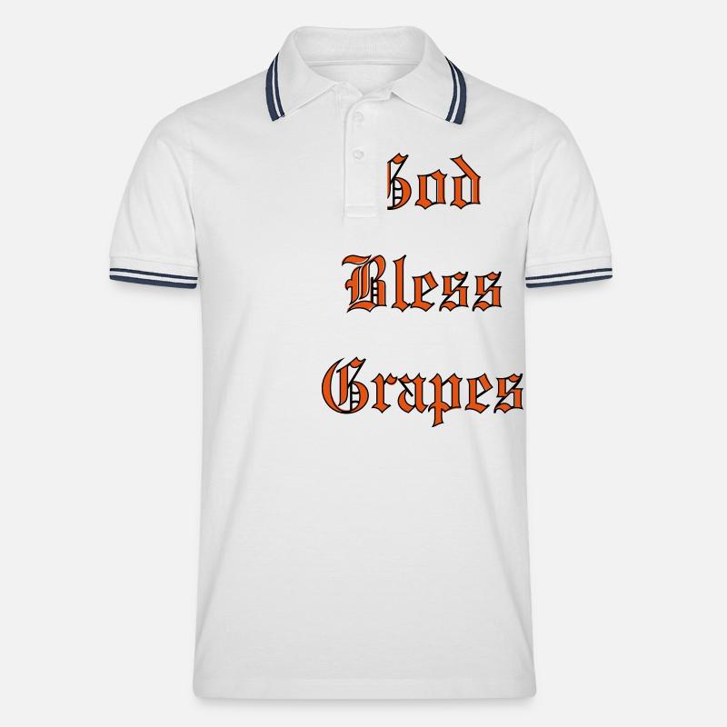 GodBlessGrapes - Männer Tipped Poloshirt - Weiß/Navy