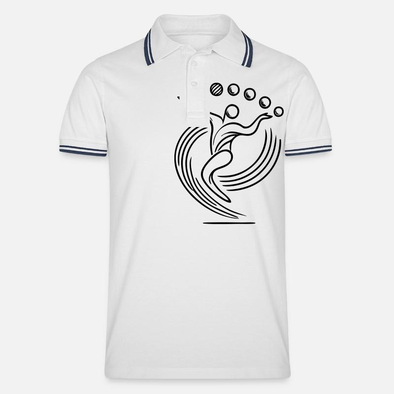 Jongleur Logo Jonglieren - Männer Tipped Poloshirt - Weiß/Navy