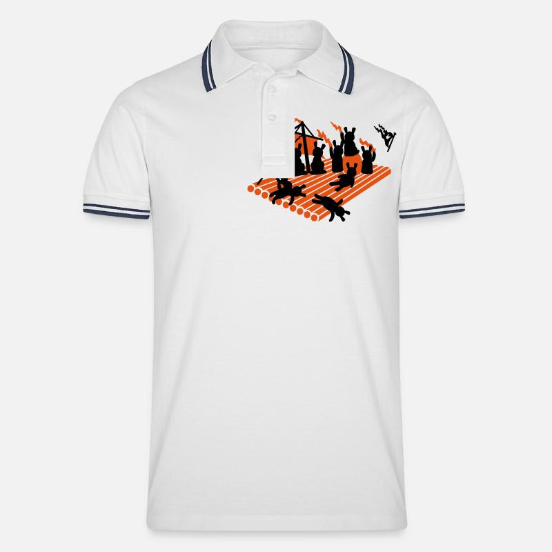 méduses radeau / medusas raft (2c) - Polo tipped Homme - blanc/marine
