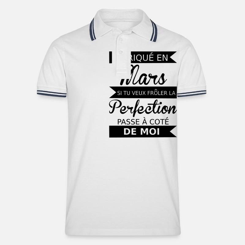 Fabriqué en mars - Männer Tipped Poloshirt - Weiß/Navy
