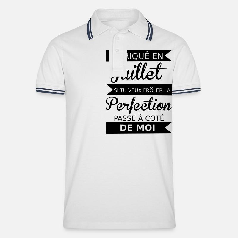 Fabriqué en juillet - Männer Tipped Poloshirt - Weiß/Navy
