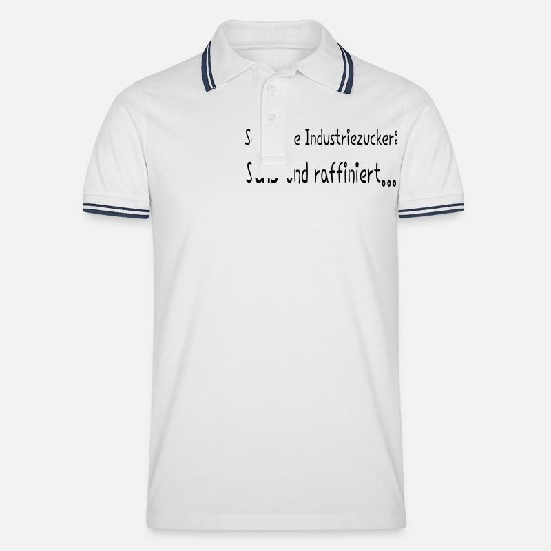 Zucker - Männer Tipped Poloshirt - Weiß/Navy