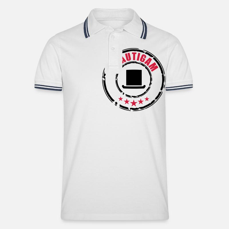 Bräutigam Stempel - Männer Tipped Poloshirt - Weiß/Navy