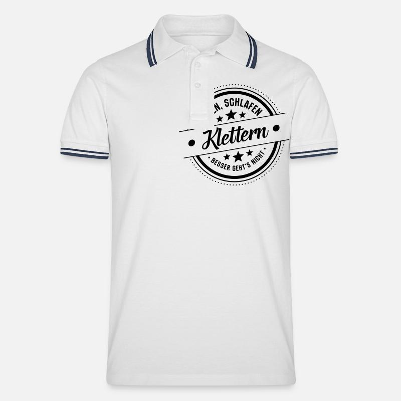 Klettern - Männer Tipped Poloshirt - Weiß/Navy
