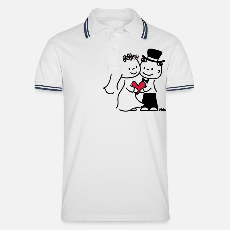 Brautpaar (c) - Polo tipped Homme - blanc/marine