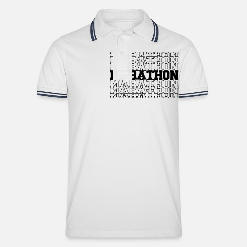 Marathon - Männer Tipped Poloshirt - Weiß/Navy