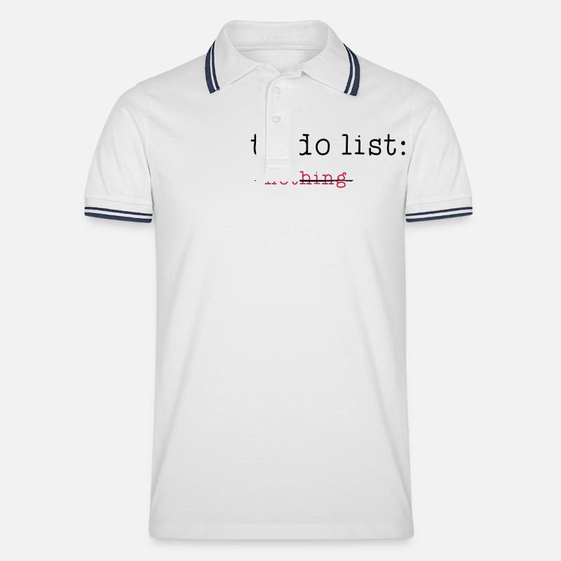 to do list - Männer Tipped Poloshirt - Weiß/Navy