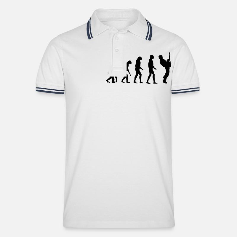 Guitar Player Evolution - Männer Tipped Poloshirt - Weiß/Navy