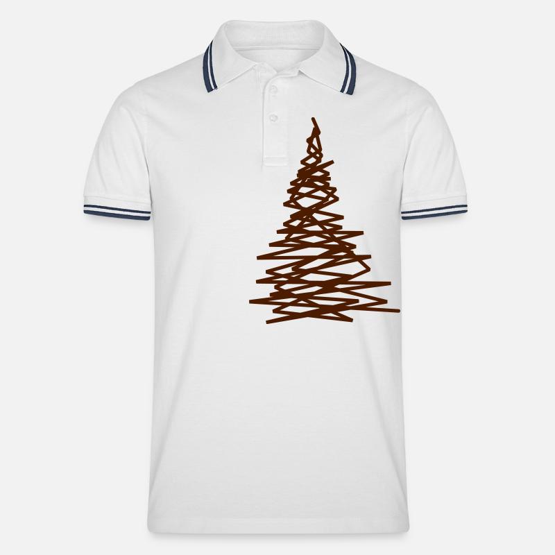 arbre de Noël moderne - Polo tipped Homme - blanc/marine