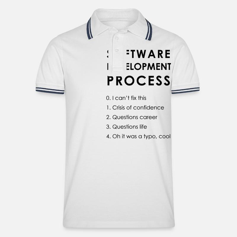 Software Development Process - Männer Tipped Poloshirt - Weiß/Navy