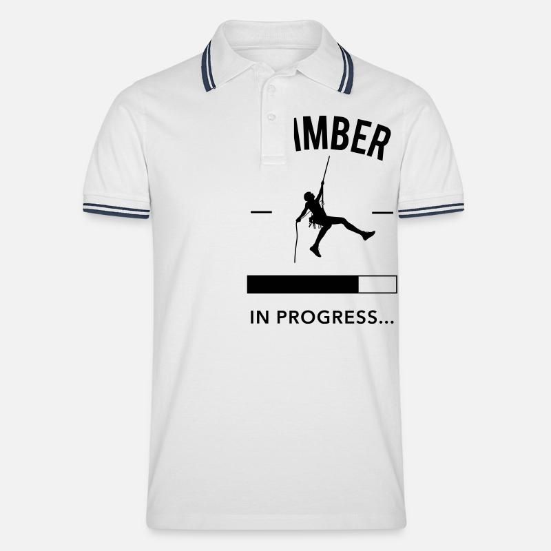 Climber in Progress - Männer Tipped Poloshirt - Weiß/Navy