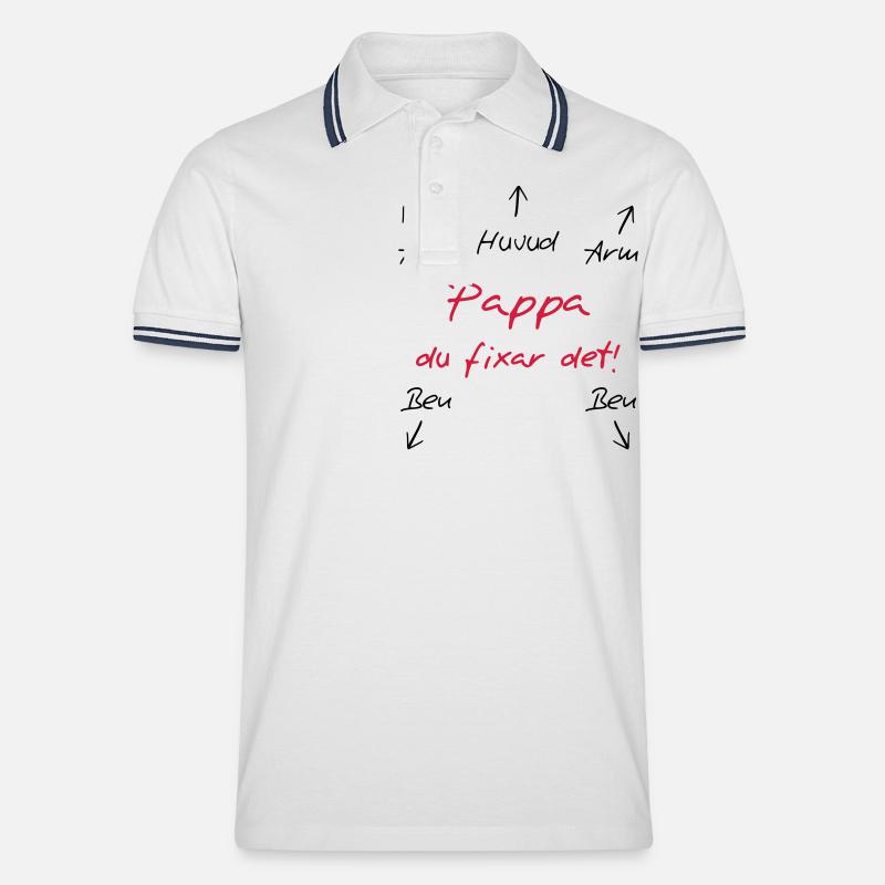 Pappa du fixar det - Männer Tipped Poloshirt - Weiß/Navy