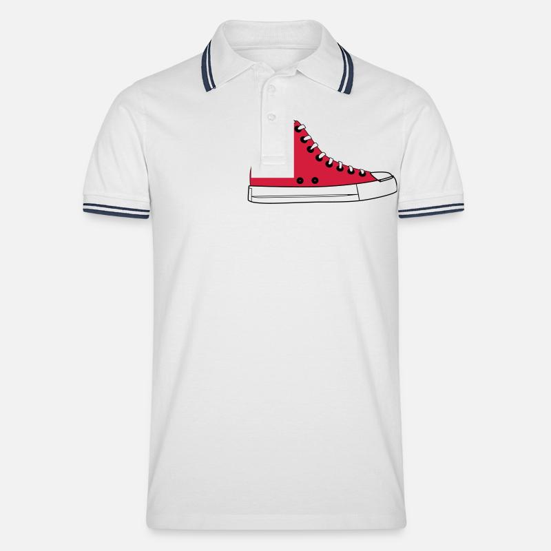 Turnschuh Mod - Männer Tipped Poloshirt - Weiß/Navy