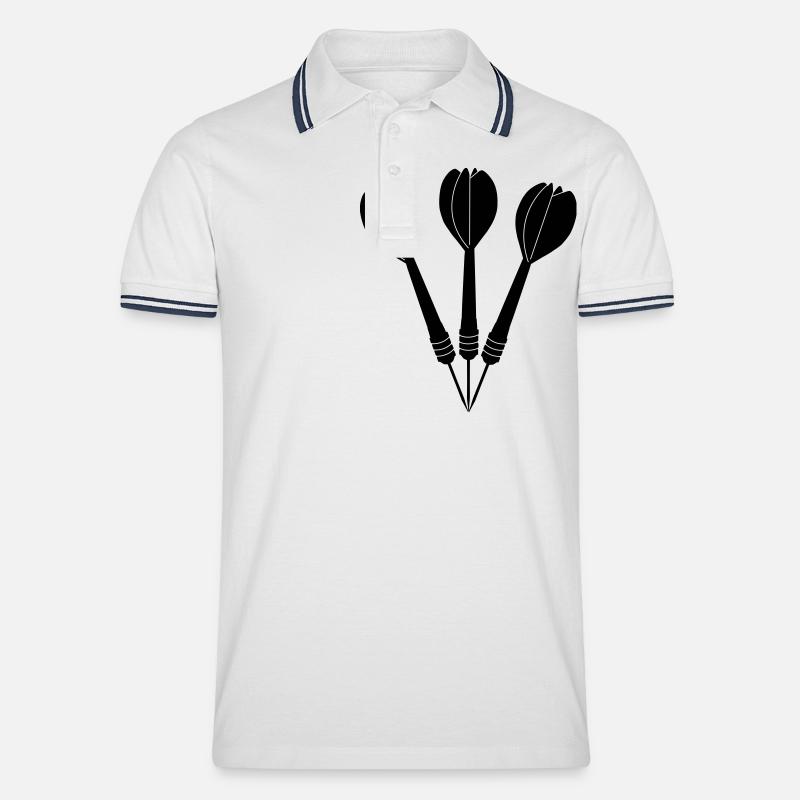 Dart Arrows - Männer Tipped Poloshirt - Weiß/Navy