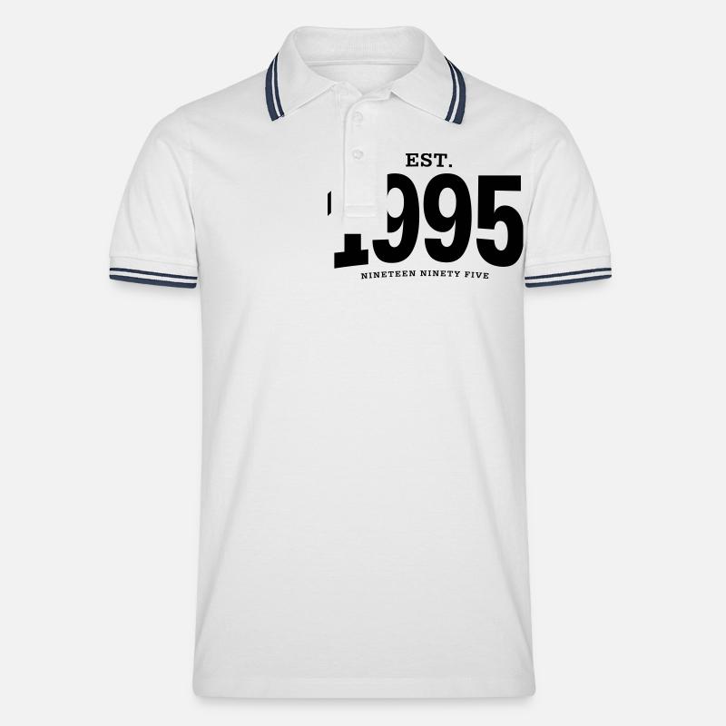 EST. 1995 Nineteen Ninety Five - Männer Tipped Poloshirt - Weiß/Navy