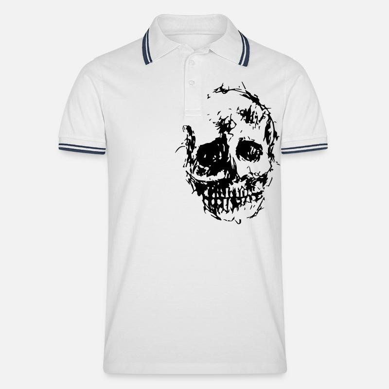 Todes Neu - Männer Tipped Poloshirt - Weiß/Navy