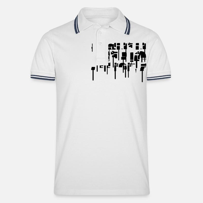 Graffiti abstrait - Polo tipped Homme - blanc/marine