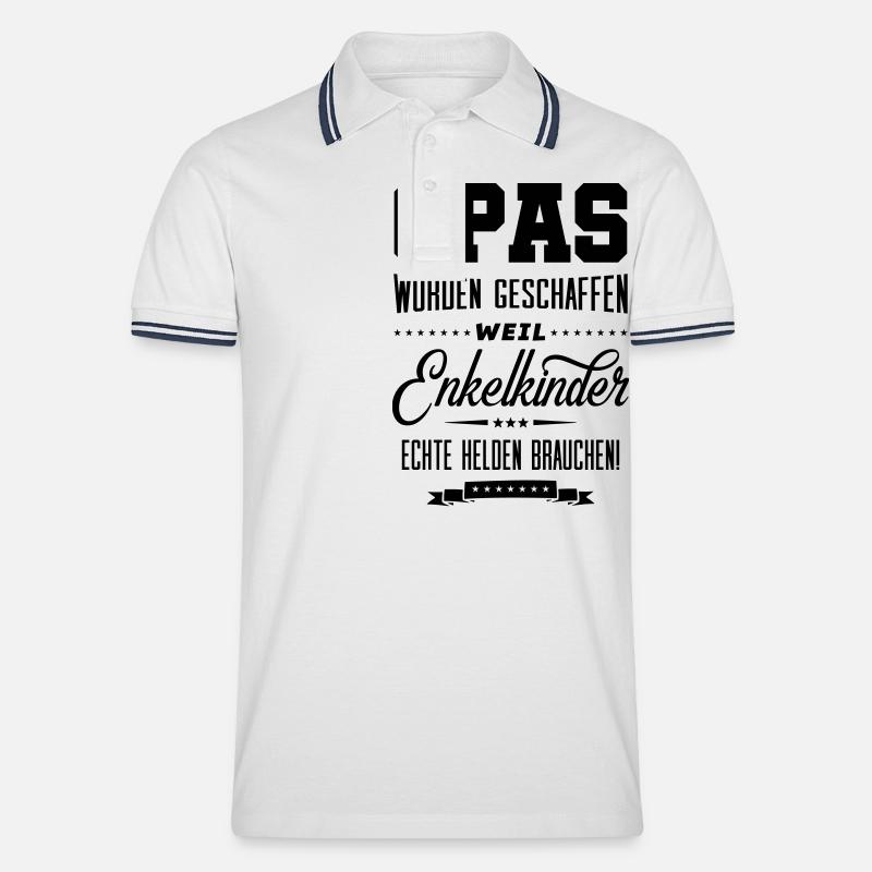 opas wahre helden - Männer Tipped Poloshirt - Weiß/Navy