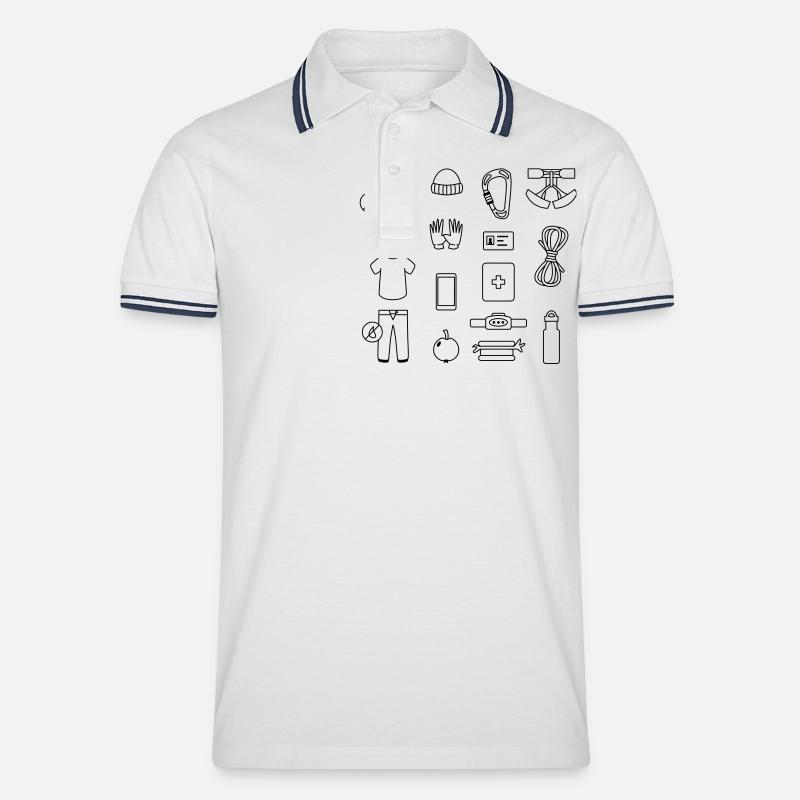 Mountain Check - Männer Tipped Poloshirt - Weiß/Navy