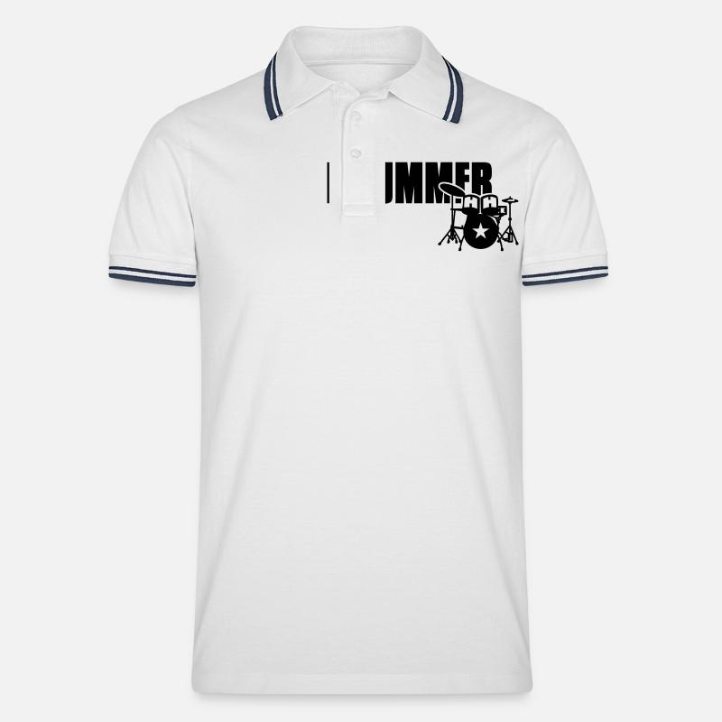 drummer - Männer Tipped Poloshirt - Weiß/Navy