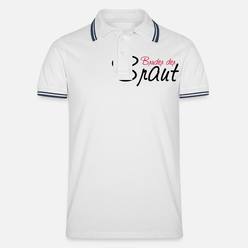 bruder_der_braut - Männer Tipped Poloshirt - Weiß/Navy