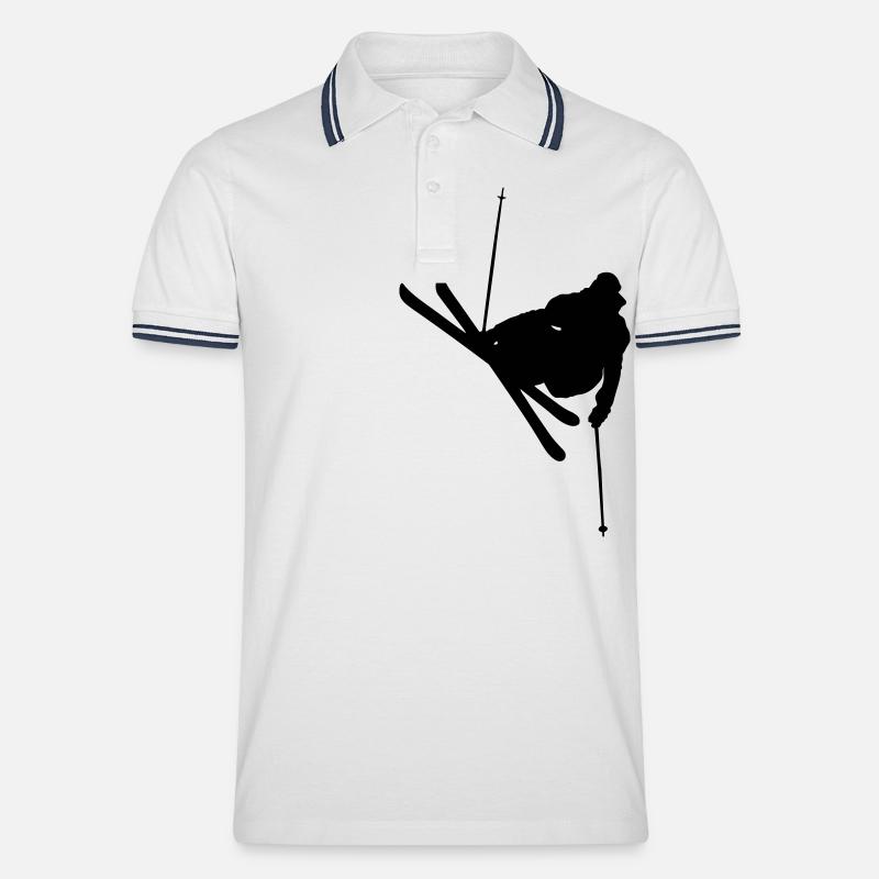 ski_01 - Männer Tipped Poloshirt - Weiß/Navy