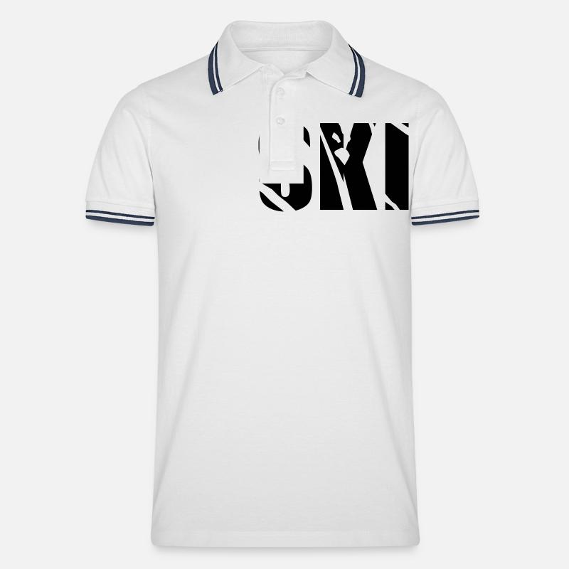 ski - Männer Tipped Poloshirt - Weiß/Navy