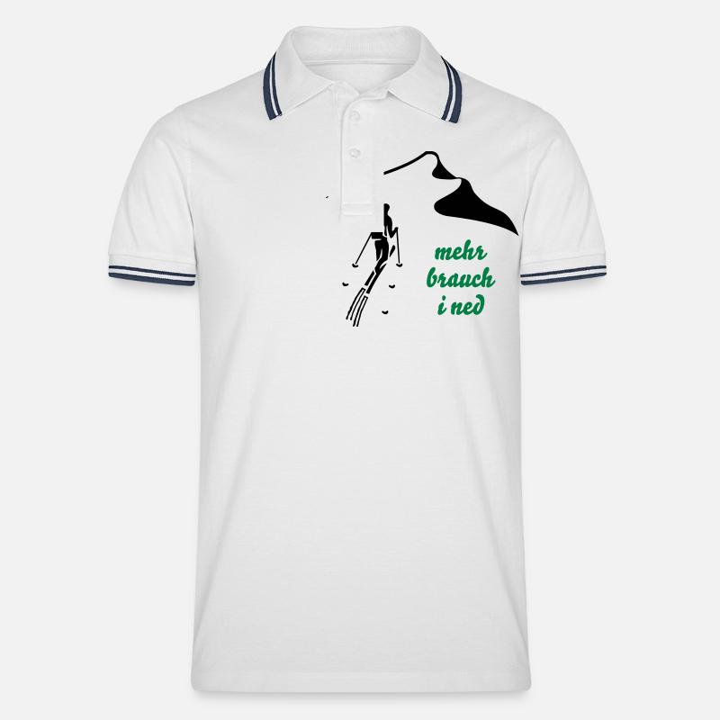 mbin Skitour - Männer Tipped Poloshirt - Weiß/Navy