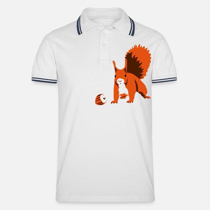 Eichhoernchen - Männer Tipped Poloshirt - Weiß/Navy