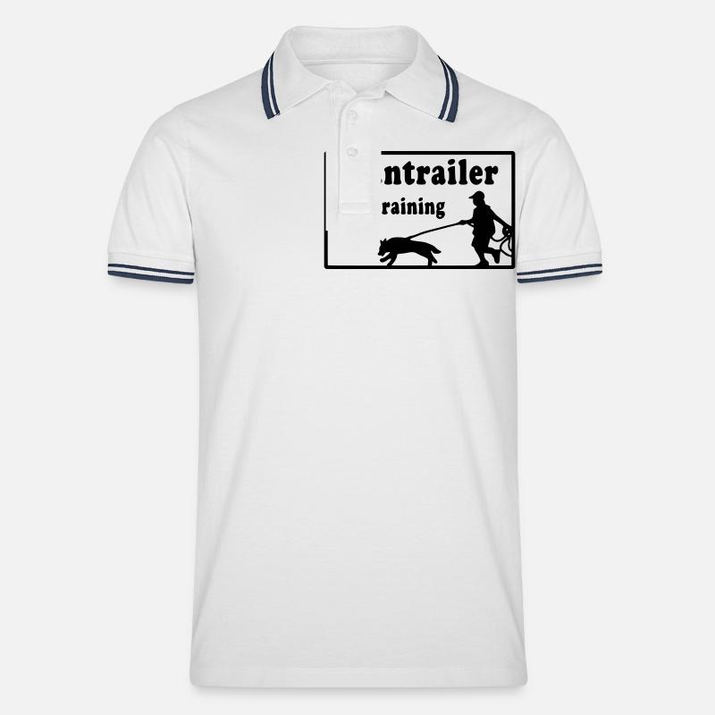 mantrailer_im_training - Männer Tipped Poloshirt - Weiß/Navy