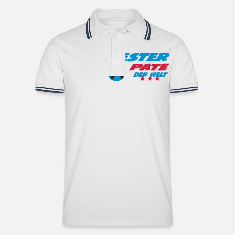 Bester PATE der Welt - Männer Tipped Poloshirt - Weiß/Navy