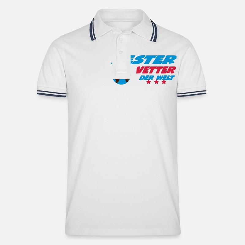 Bester VETTER der welt - Men's Tipped Polo Shirt - white/navy