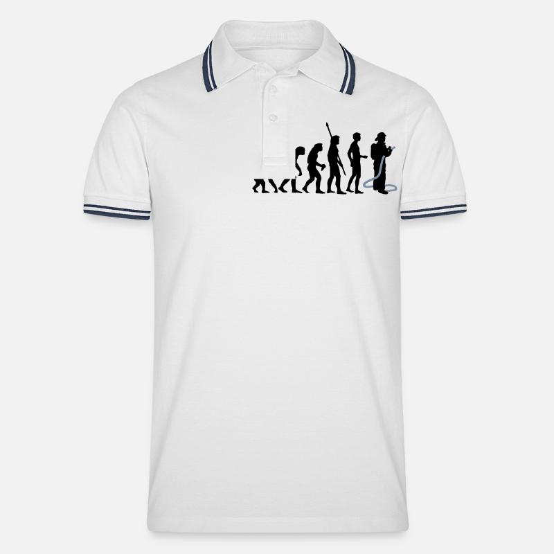 evolution_feuerwehr_b_2c - Männer Tipped Poloshirt - Weiß/Navy