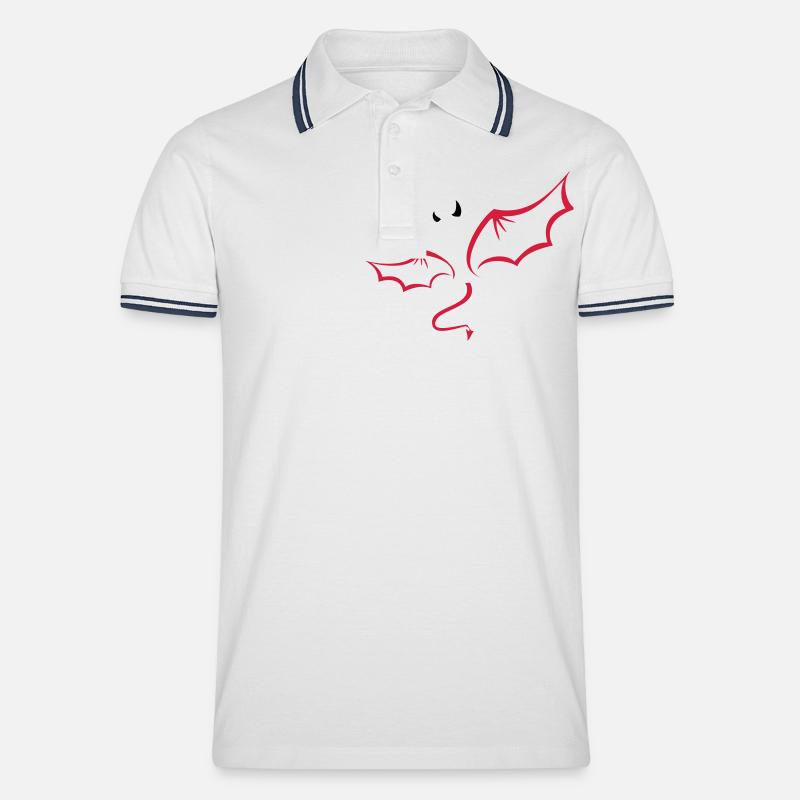 Teufel - Männer Tipped Poloshirt - Weiß/Navy