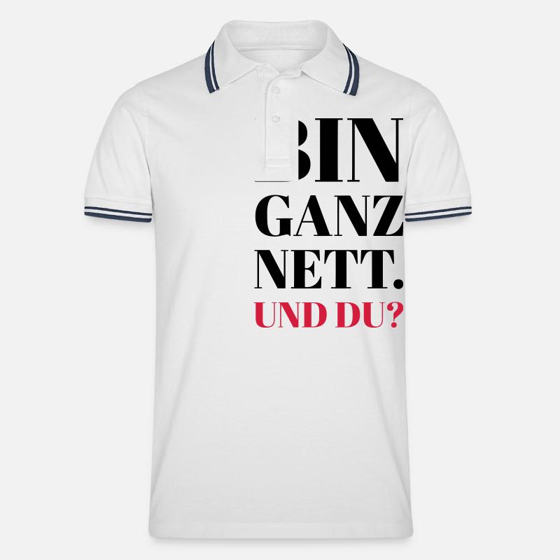 Nett - Männer Tipped Poloshirt - Weiß/Navy
