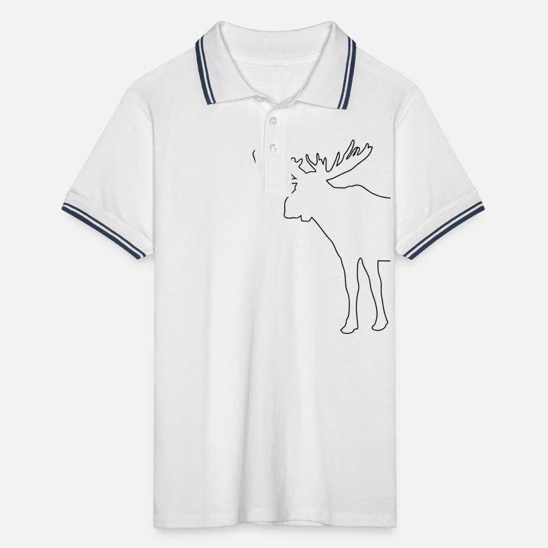 Elch - Moose Männer Tipped Poloshirt