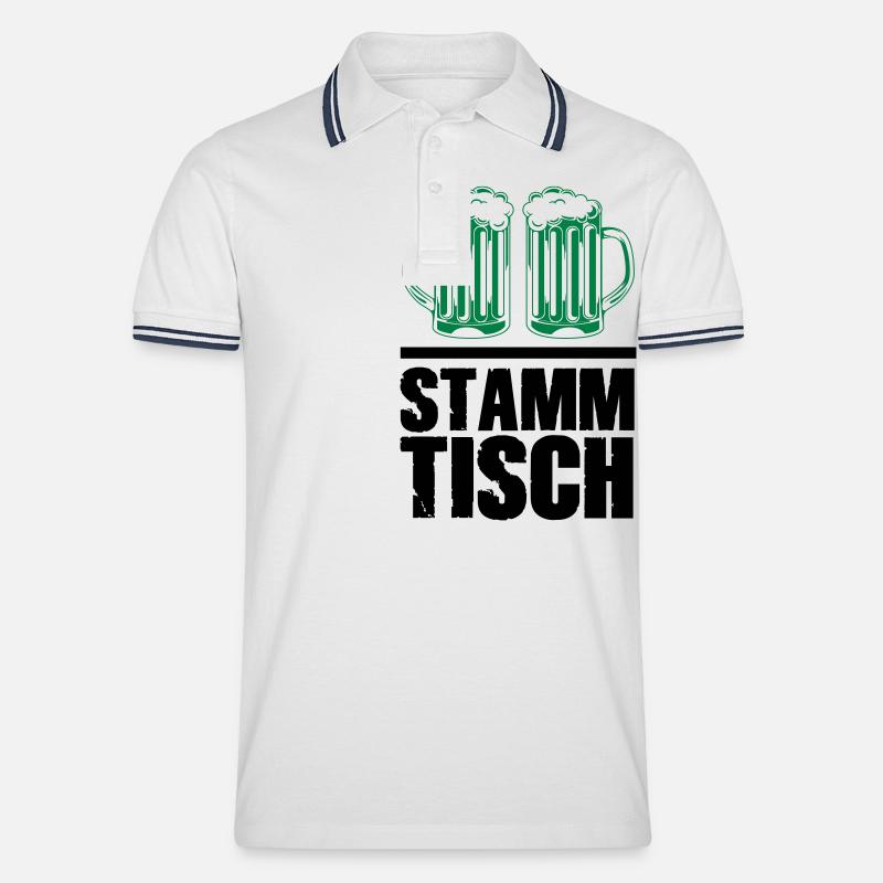 bier stammtisch - Männer Tipped Poloshirt - Weiß/Navy