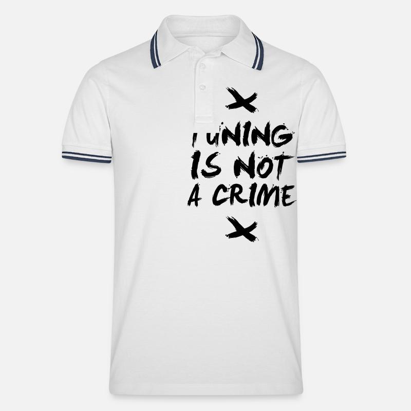 Tuning is not a crime - Männer Tipped Poloshirt - Weiß/Navy
