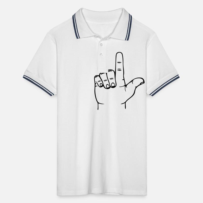 Loser Hand Männer Tipped Poloshirt